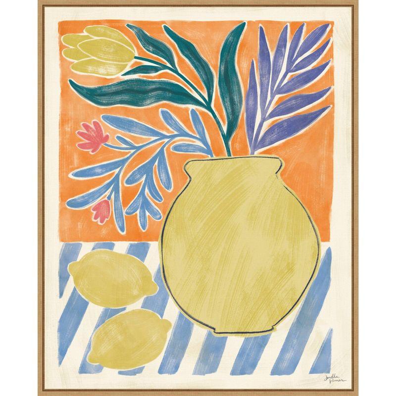 Cyprus and Lemon Still Life IV Framed Canvas Wall Art