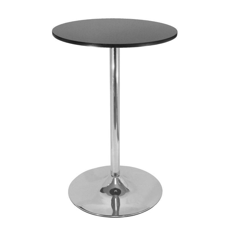 Black and Chrome Round Wood Pub Table