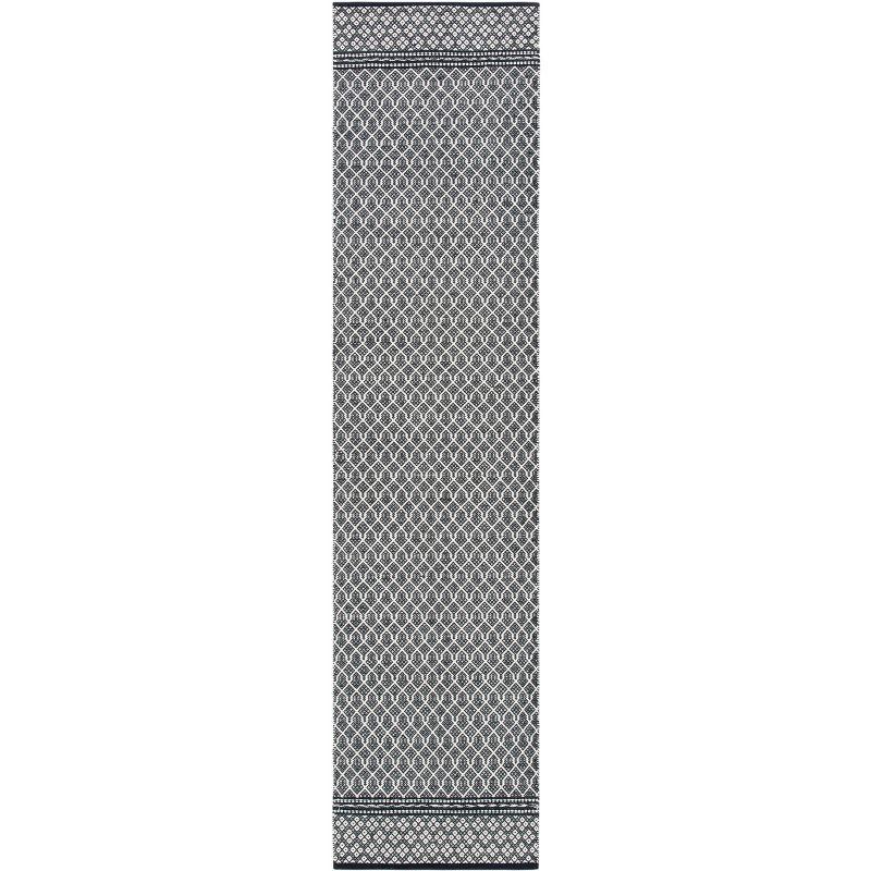 Kilim KLM703 Hand Woven Runner Rug - Black/Ivory - 2'3"x9' - Safavieh.