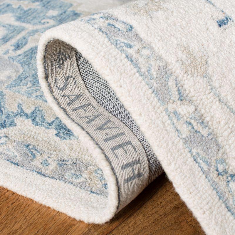 Micro-Loop MLP503 Hand Tufted Area Rug - Ivory/Navy - 5'x5' - Safavieh.
