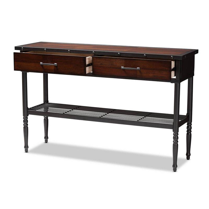 2 Drawer Jana Dining Room Server Brown - Baxton Studio: Transitional Buffet, Metal & Walnut Finish, 36in High