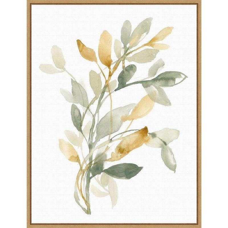 Sage and Sienna Leaves Abstract Canvas Wall Art 18x24