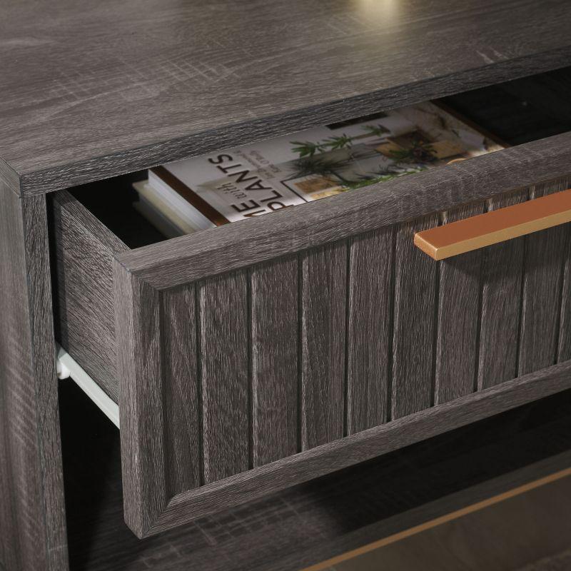 Axelle 1 Drawer Nightstand - NST9607 - Distressed Black/Gold - Safavieh