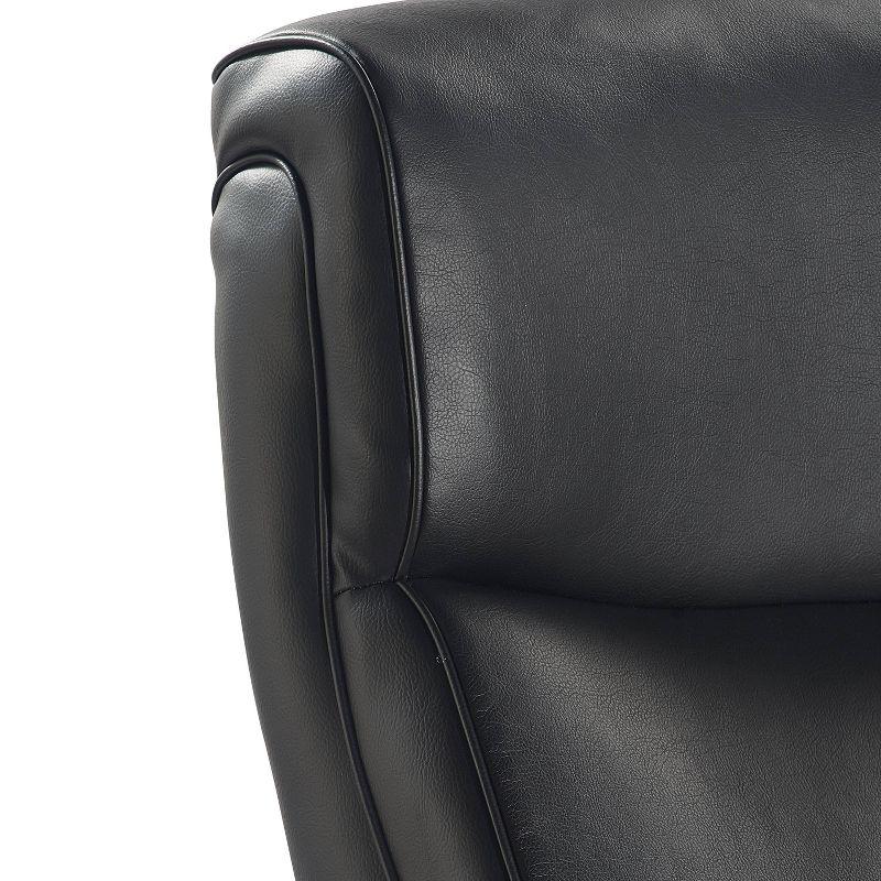 Modern Executive Black Bonded Leather Office Chair with Copper Base