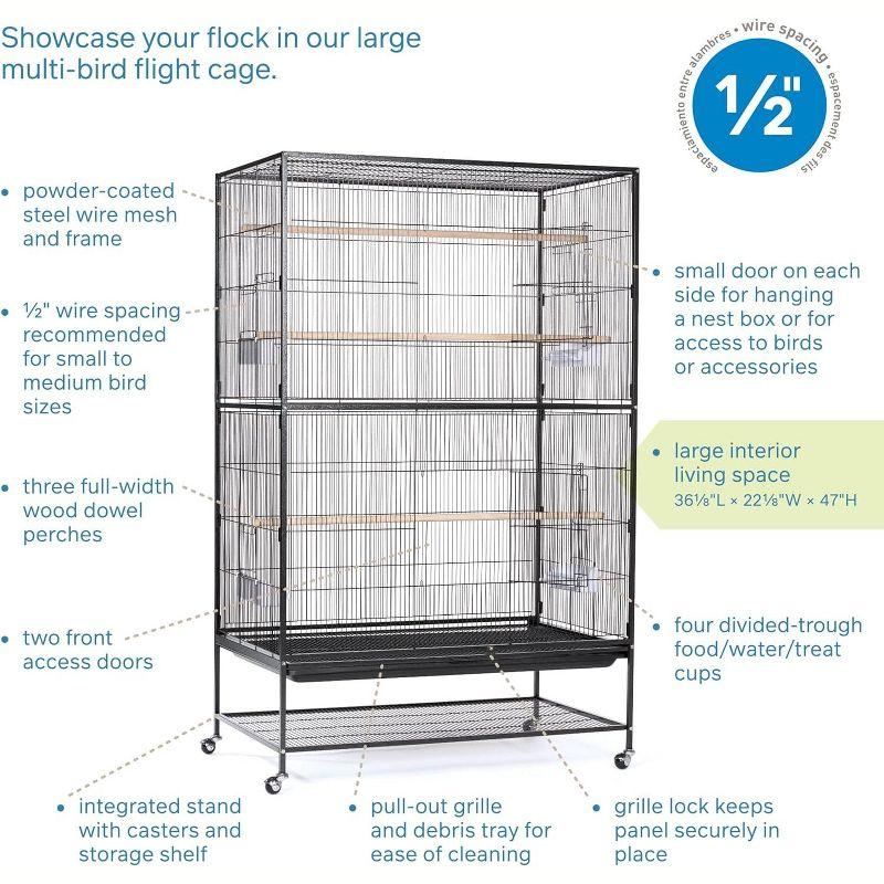 Prevue Pet Products F050 Pet Products Wrought Iron Flight Cage, X-Large, Hammerstone Black