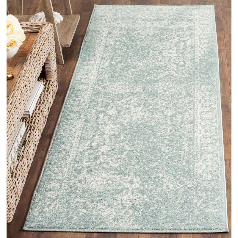 Ivory and Slate Rectangular Synthetic Small Rug