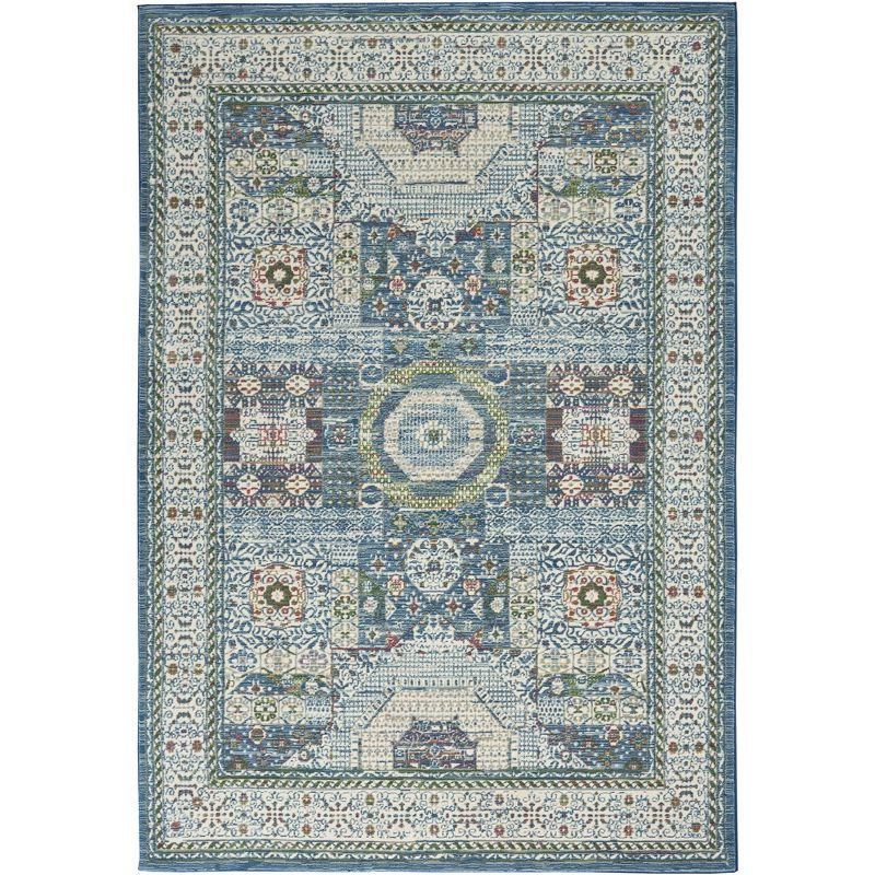 Nourison Global Vintage GLB17 Indoor only Area Rug - Ivory Light Blue 4' x 6'
