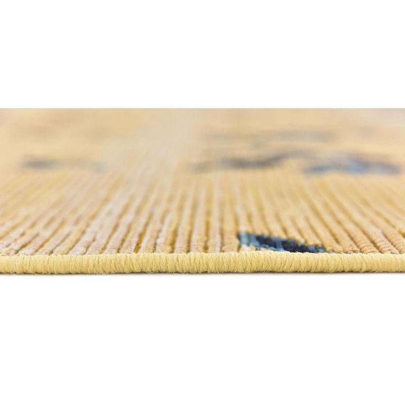 Unique Loom Outdoor Botanical Collection Area Rug - Ivy (8'  Round Beige/Blue)