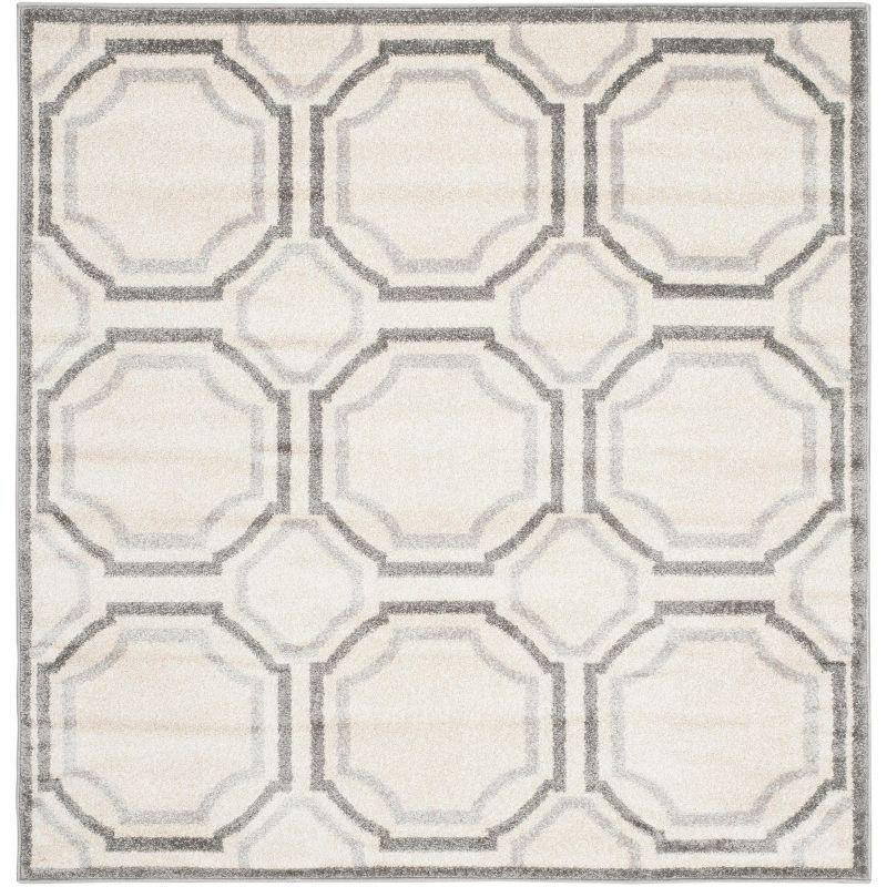 Amherst AMT411 Power Loomed Area Rug - Ivory/Light Grey - 5'x5' - Safavieh.