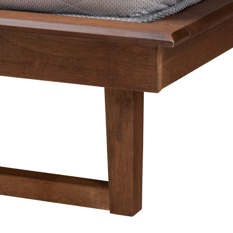 Baxton Studio Macayle Mid-Century Modern Walnut Wood Platform Bed