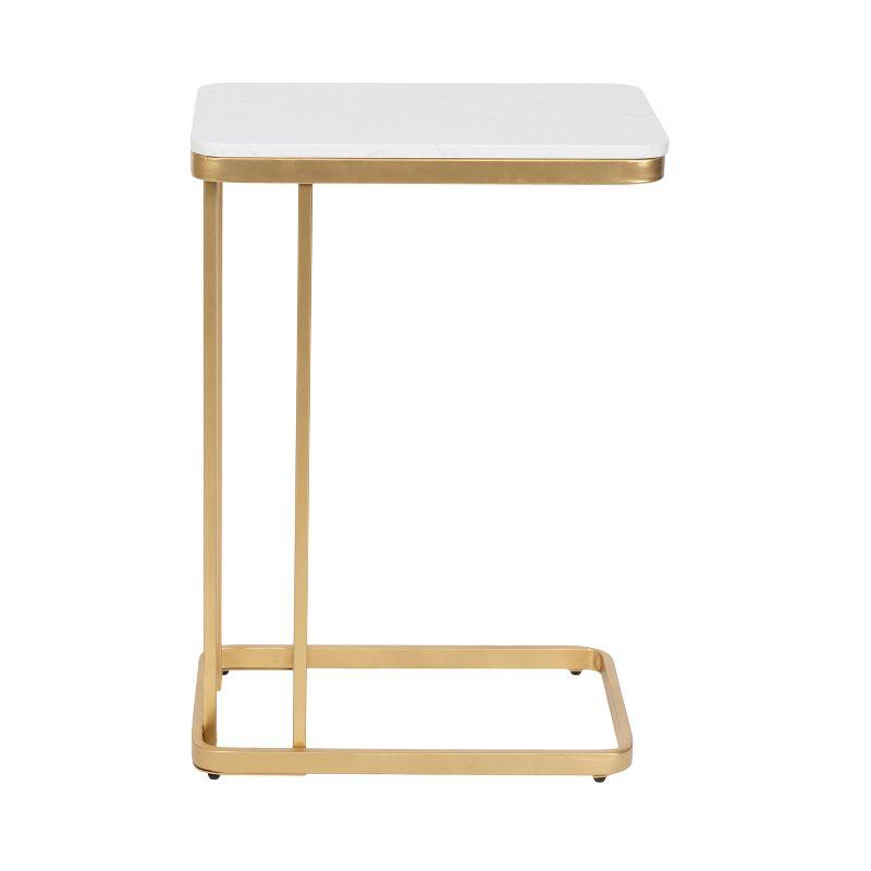 Kate and Laurel Credele Cultured Marble and Metal Accent C-Table