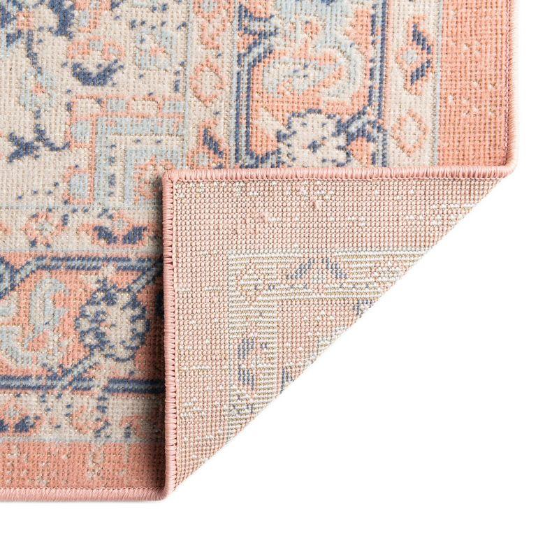 Unique Loom Whitney Collection Area Rug - Milano (5'  x 8' Rectangle Powder Pink/Blue)