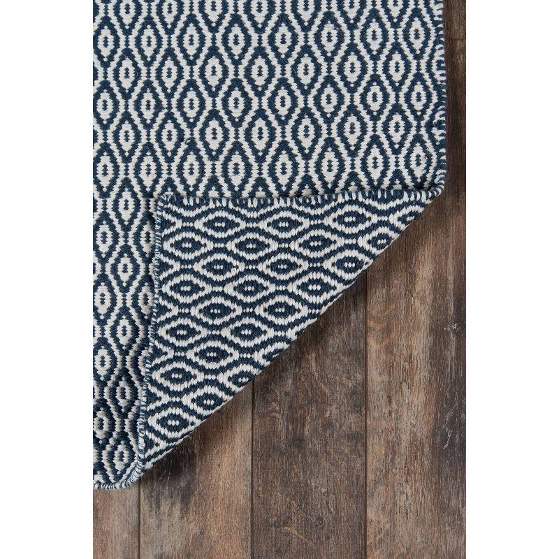 Navy Geometric 9' x 12' Tufted Wool & Synthetic Rectangular Rug