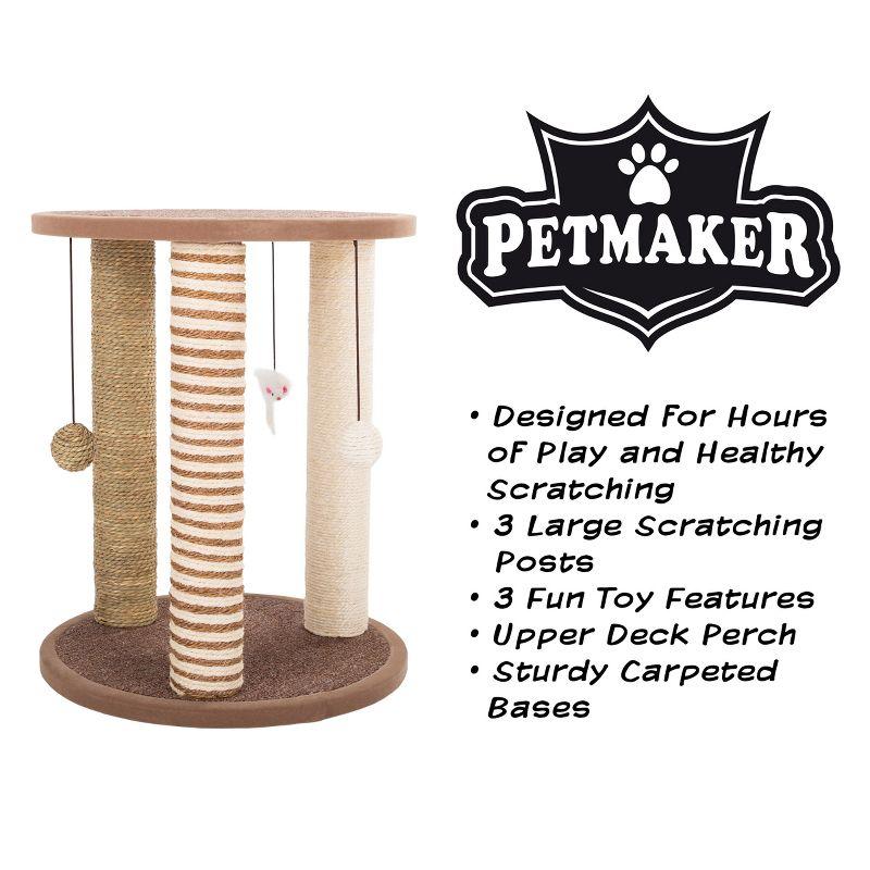 PETMAKER Cat Scratching Post Tower with 3 Posts