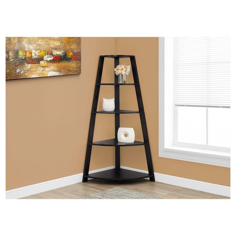 Glasco Bookshelf, Bookcase, Etagere, Corner, 4 Tier, 60"H, Office, Bedroom, Laminate, Contemporary