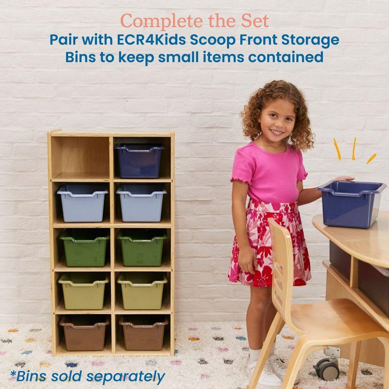 ECR4Kids ECR4Kids Streamline 10 Cubby Tray Cabinet 5x2, Classroom Furniture