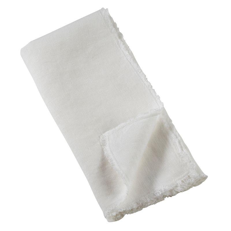 Saro Lifestyle Fringed Design Stone Washed Napkins