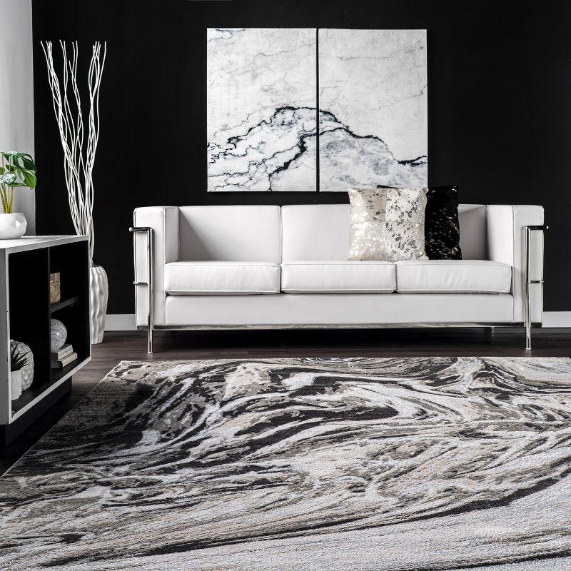 Nuloom Drea Marble Abstract Indoor Area Rug, Gray, 4'3"x6'3"