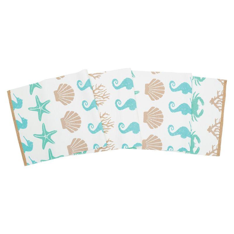 By The Sea Coastal Cotton Table Runner with Nautical Motifs