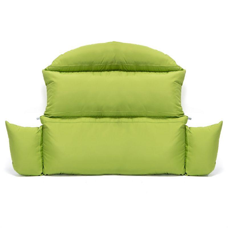 LeisureMod 2 Person Hanging Swing Chair Cushion Modern Soft Breathable Cotton Removable Zipper Cover, Machine Washable Cushions in Light Green