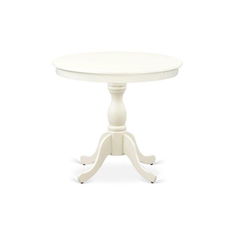 East West Furniture,Round Modern Dining Table Linen White Color Table
