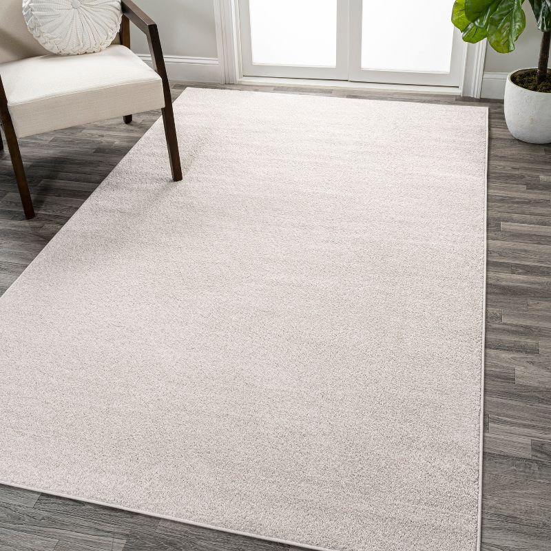 10' X 14' Rectangle Haze Solid Low-Pile Area Rug , Ivory - JONATHAN Y