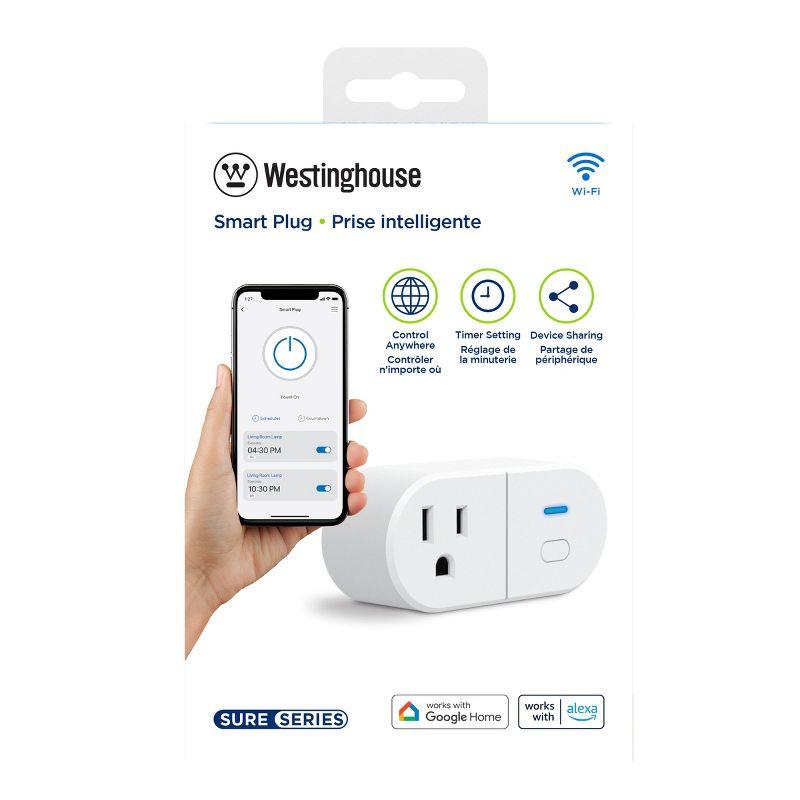 Westinghouse 94007 Sure Series Wi-Fi Single Plug Smart Outlets White
