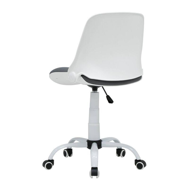 Ergonomic White and Gray Fabric Swivel Task Chair