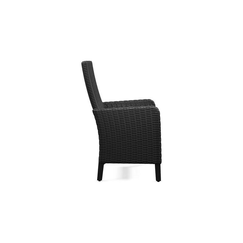 Signature Design by Ashley Beachcroft Outdoor Arm Chair with Cushion (Set of 2), Black/Light Gray