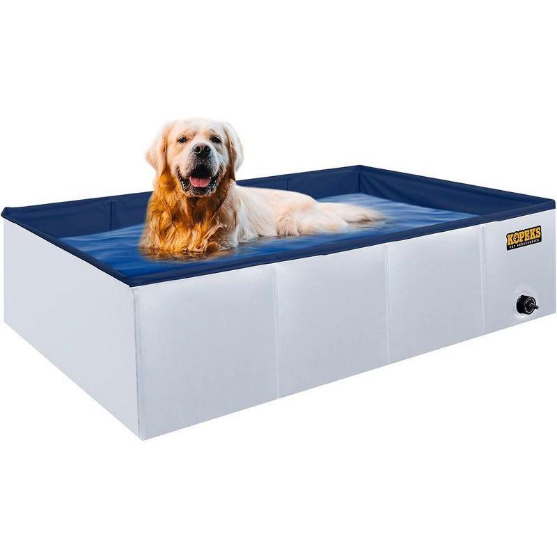 Large Grey Rectangular Portable PVC Dog Pool