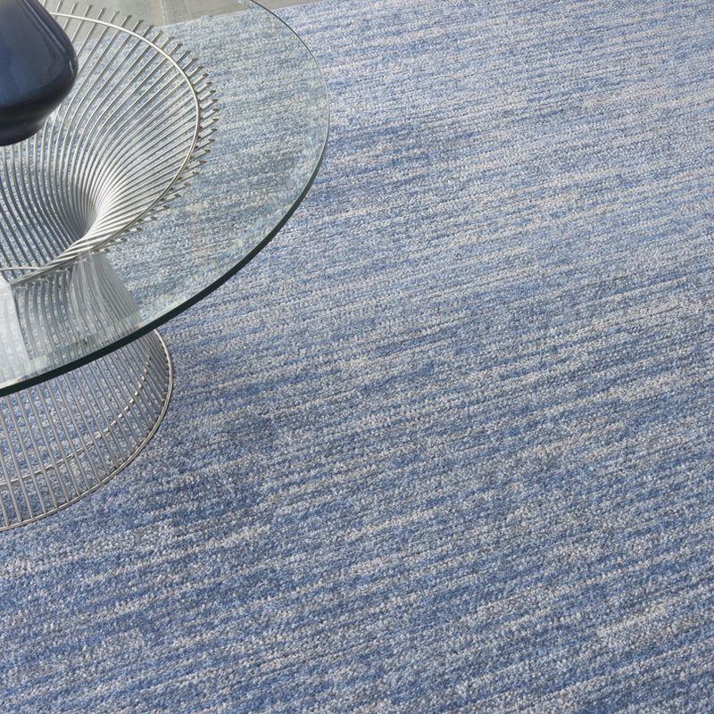 Square 9' Blue/Grey Synthetic Easy-Care Outdoor Rug