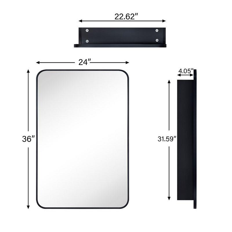 TEHOME Garnes Rectangular Recessed or Surface Mount Metal Medicine Cabinet with Mirror