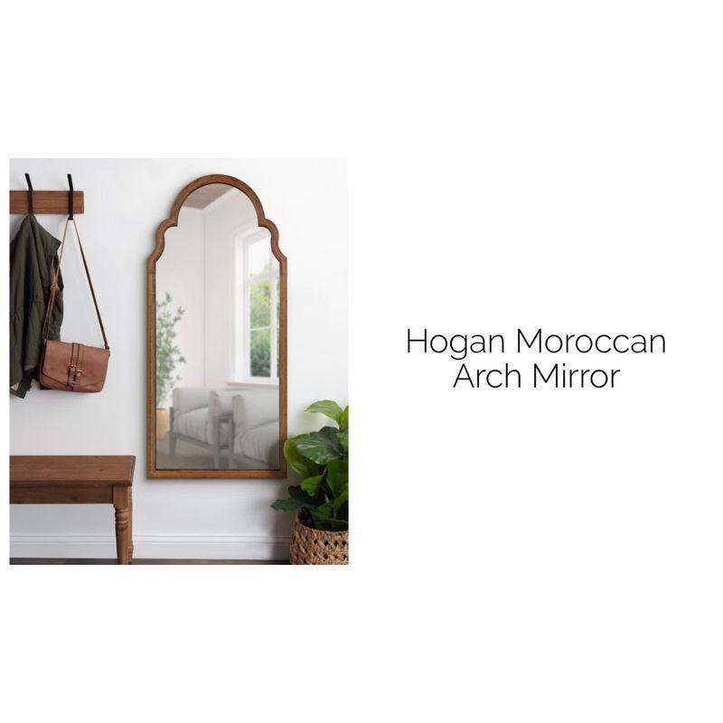 Hogan Rustic Brown Poplar Wood Arched Vanity Mirror 24x48