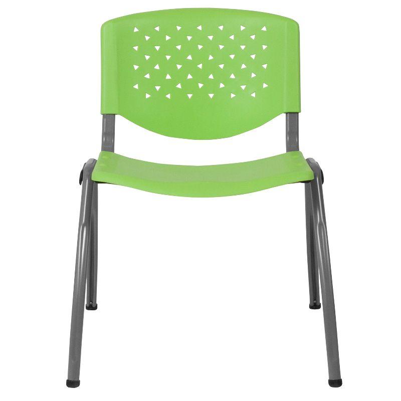 Flash Furniture Memphis 880 lb. Capacity Plastic Stack Chair with Powder Coated Frame