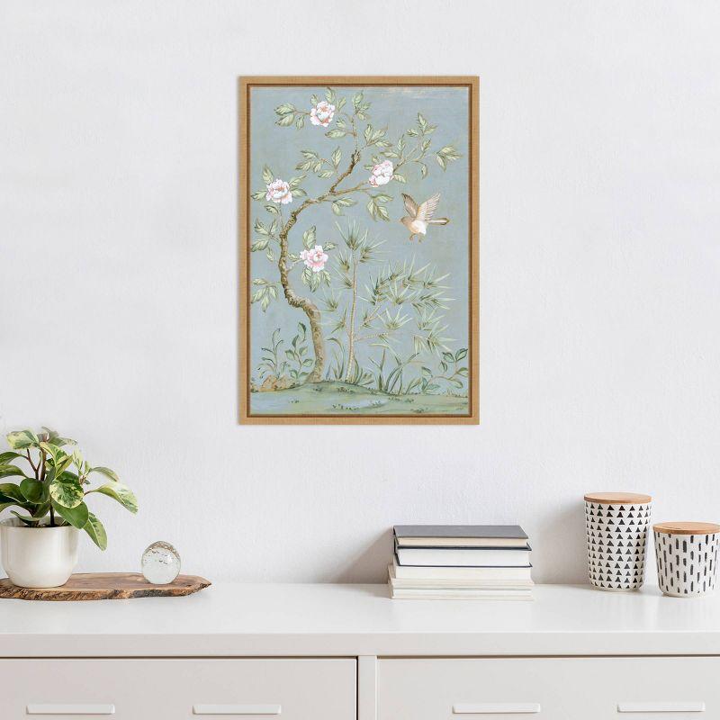 Amanti Art 16"x23" Spring Flower Mural II Blue by Julia Purinton Framed Canvas Wall Art Print: Modern Botanical Lithograph, Polystyrene Frame