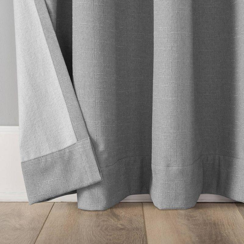 Channing Textured Draft Shield Fleece Insulated 100% Blackout Grommet Top Curtain Panel - Sun Zero