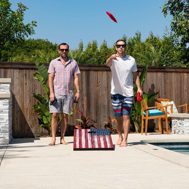 GoSports American Flag Regulation Cornhole Set with Carrying Case