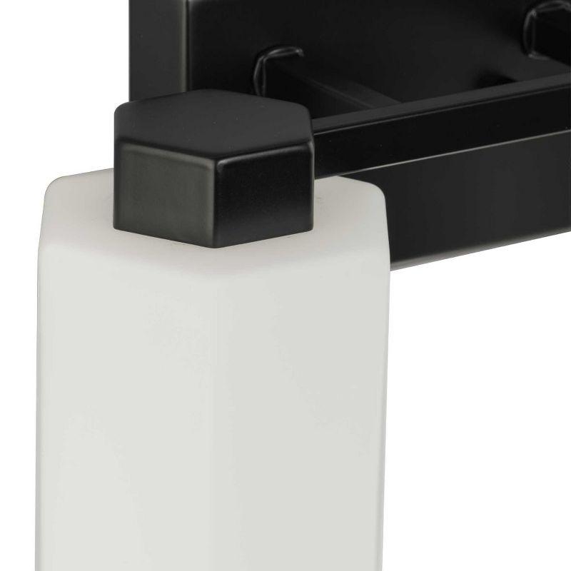 Progress Lighting Estrada 2-Light Vanity Light, Steel, Matte Black, Opal Glass