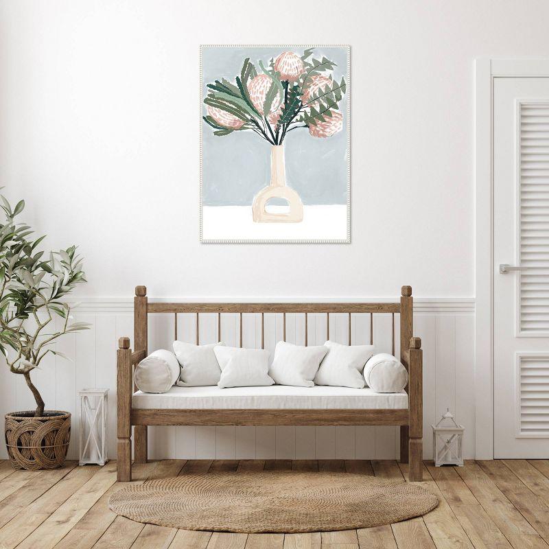 32"x42" Renewed Bouquet I by Urban Road Framed Canvas Wall Art Print White - Amanti Art: Modern Decor, Polystyrene Frame