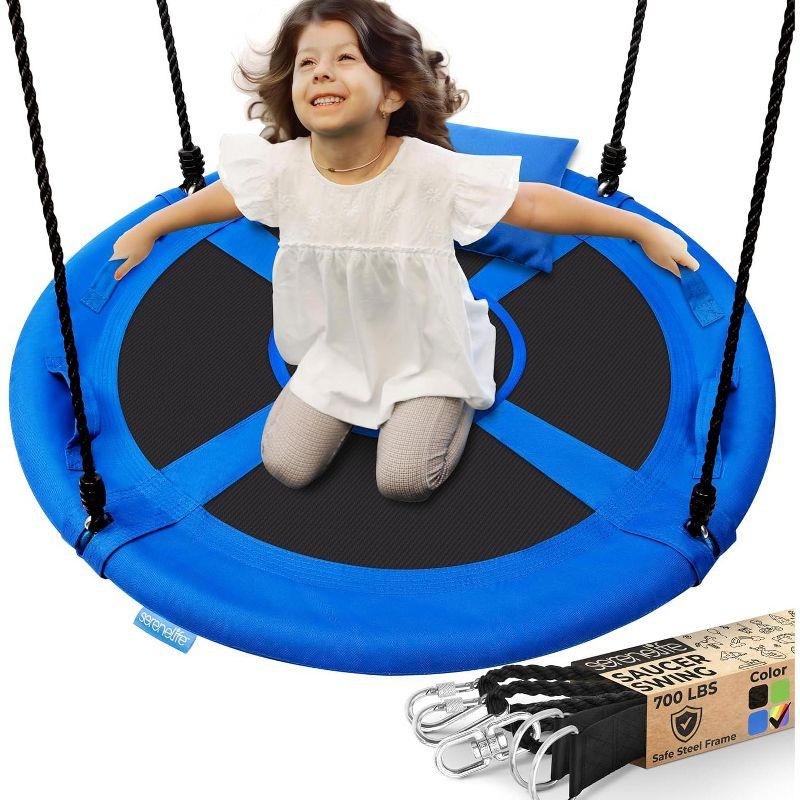 Klo Kick 40inch Metal/Fabric Web/Saucer Swing with Chains and Hooks