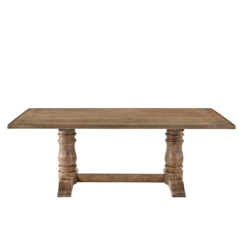 Leventis Dining Table Weathered Oak Brown - Acme Furniture: Non-Extension, Seats 6, Wood Frame