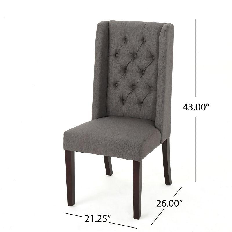 NicBex 2pc Dining Chair with Tufted Button Backrest Modern Upholstered Dining Room Side Chair with Wood Legs,Dark Gray