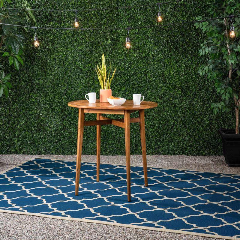 Stamford Acacia Wood Oval Rustic Bar Table Teak - Christopher Knight Home: Weather-Resistant, Patio Dining