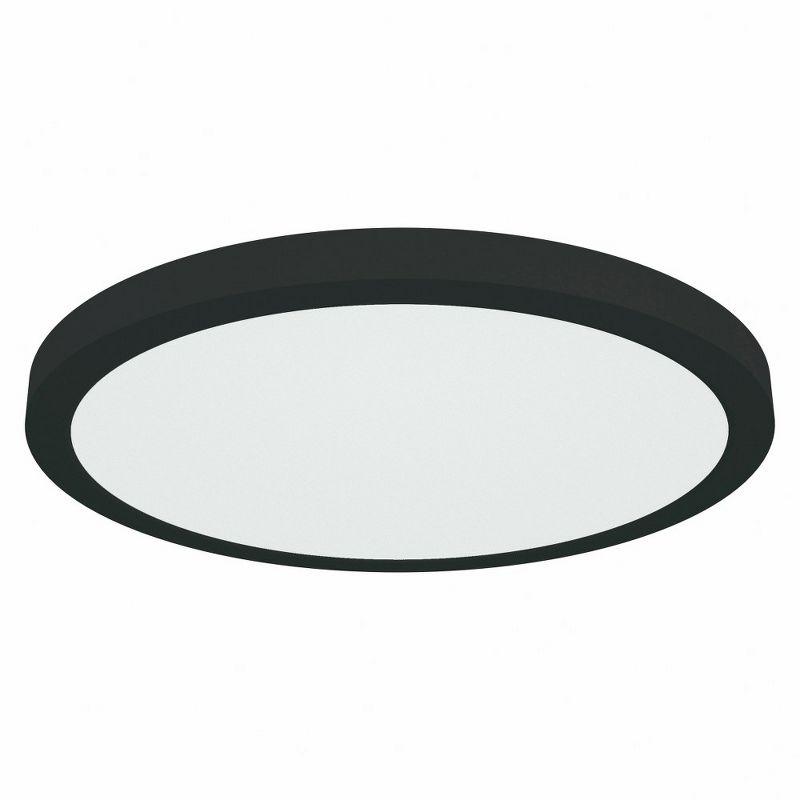 Sleek ModPLUS Black Glass 17" LED Flush Mount for Indoor/Outdoor