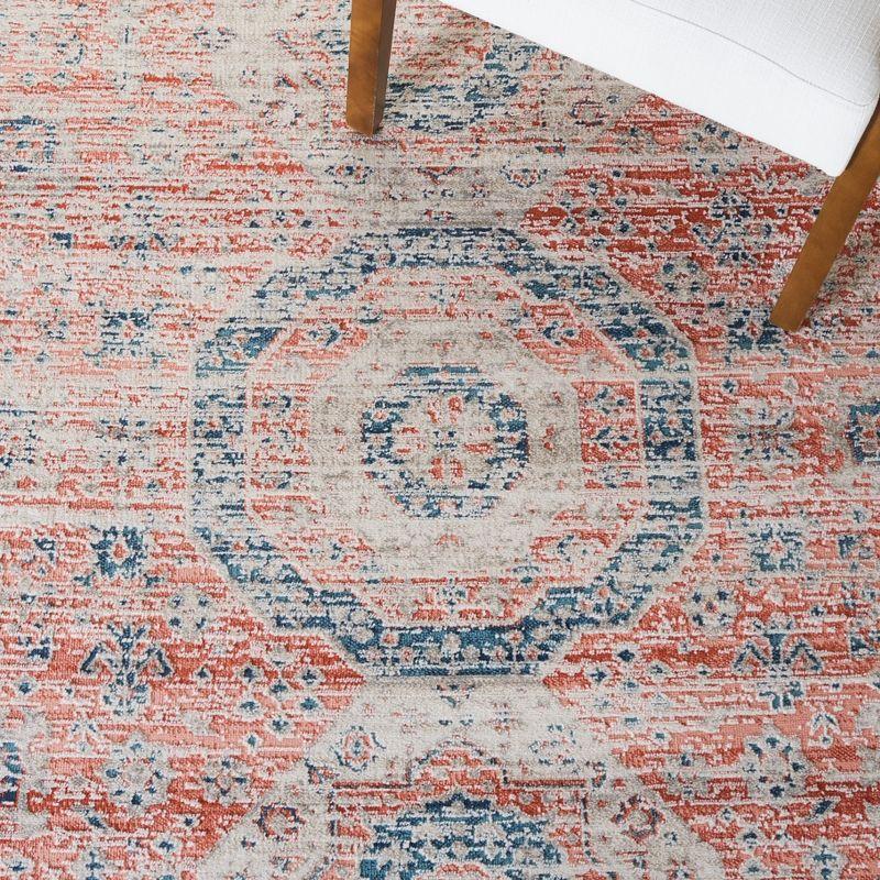 Madison 800 MAD821 Power Loomed Indoor Area Rug - Rust/Ivory - 6'7"x6'7" - Safavieh