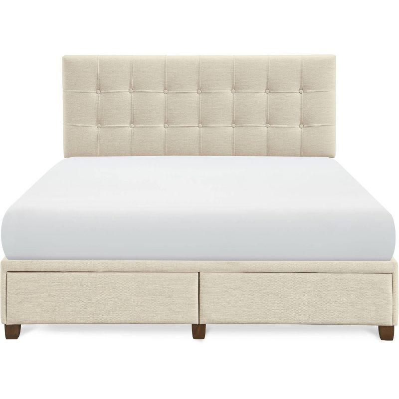 Langston Tufted Upholstered Low Profile Storage Platform Bed