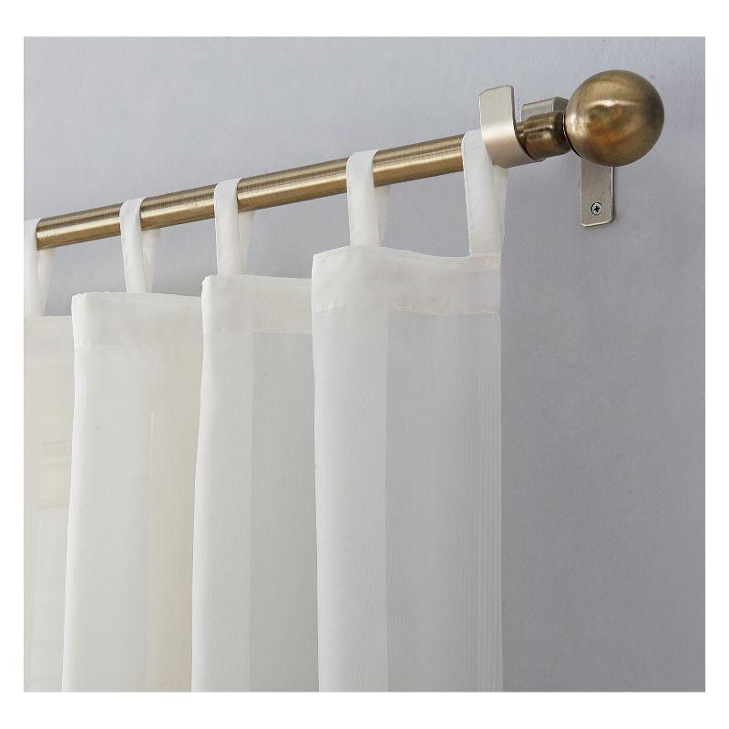 Eggshell Sheer Voile Tab Top Curtain Panel, 59" x 63"