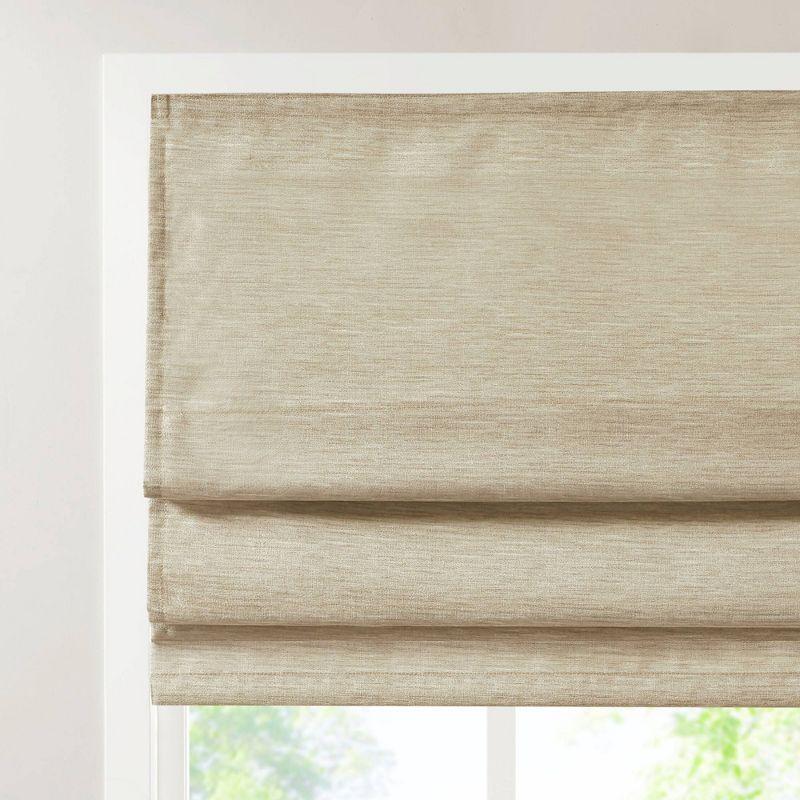 Taupe Faux Silk Room Darkening Cordless Roman Shade