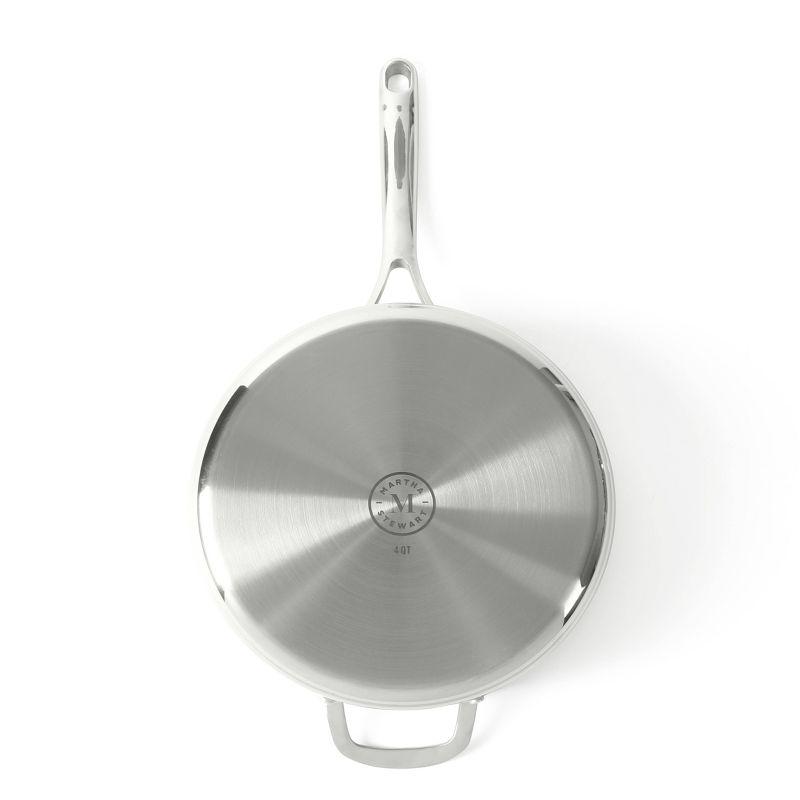 4-Quart Silver Stainless Steel Nonstick Saute Pan with Lid