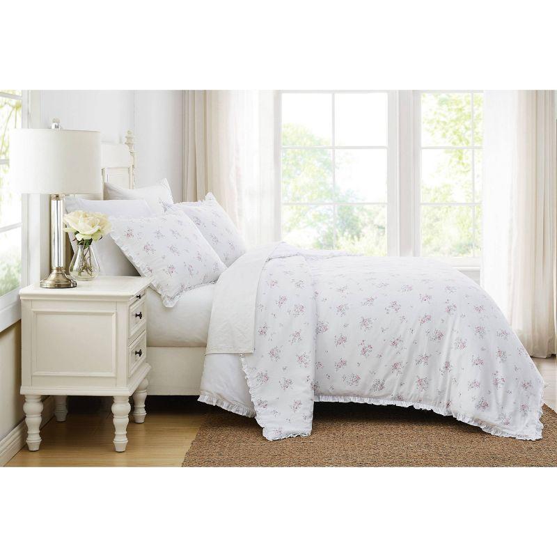 Rosebury Sateen Floral Duvet Cover Set